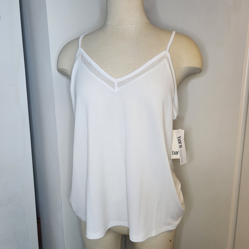 Bar III White V-Neck Camisole
